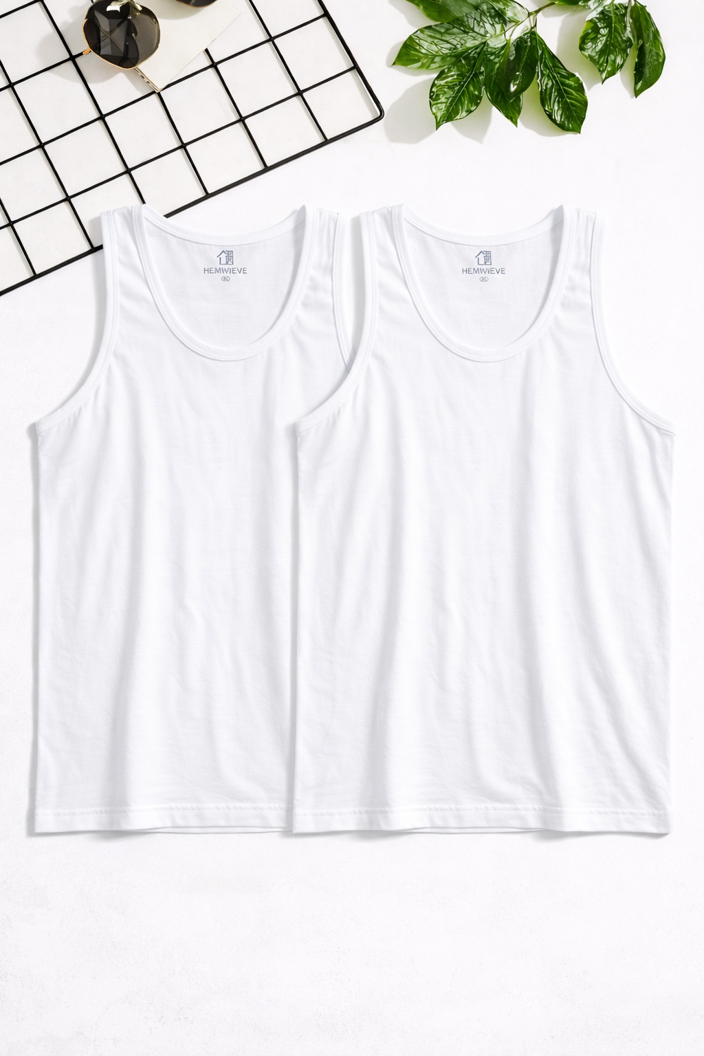100 % Cotton Sleeveless Vests Pack of - 2
