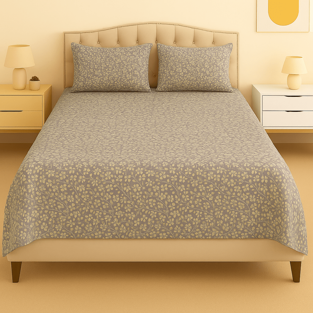 Golden Mist Cotton Bed Sheet