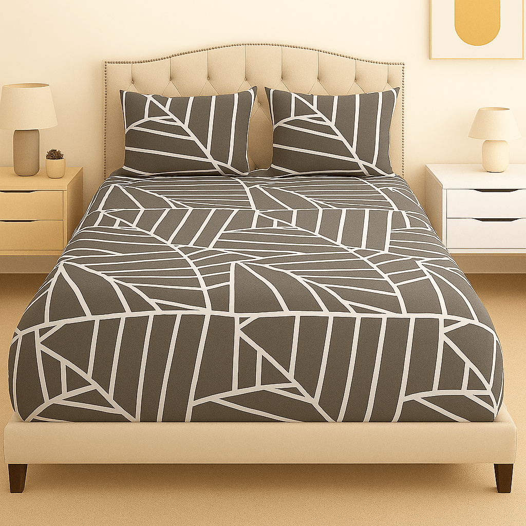 Graphite Veil Cotton Percale Bed Sheet