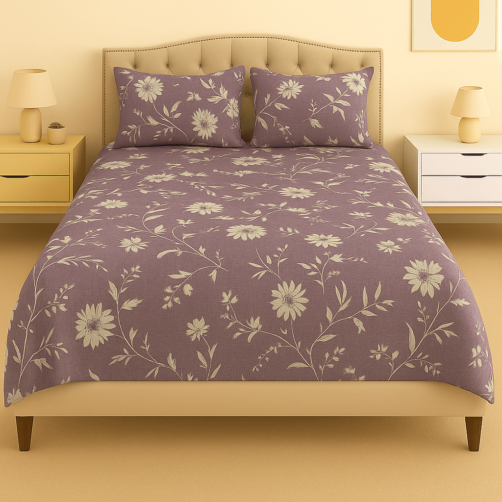 Lavender Bloom Cotton Bed Sheet
