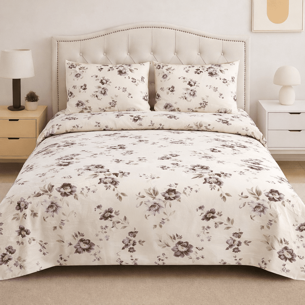 Lilac Grace Cotton Bed Sheet
