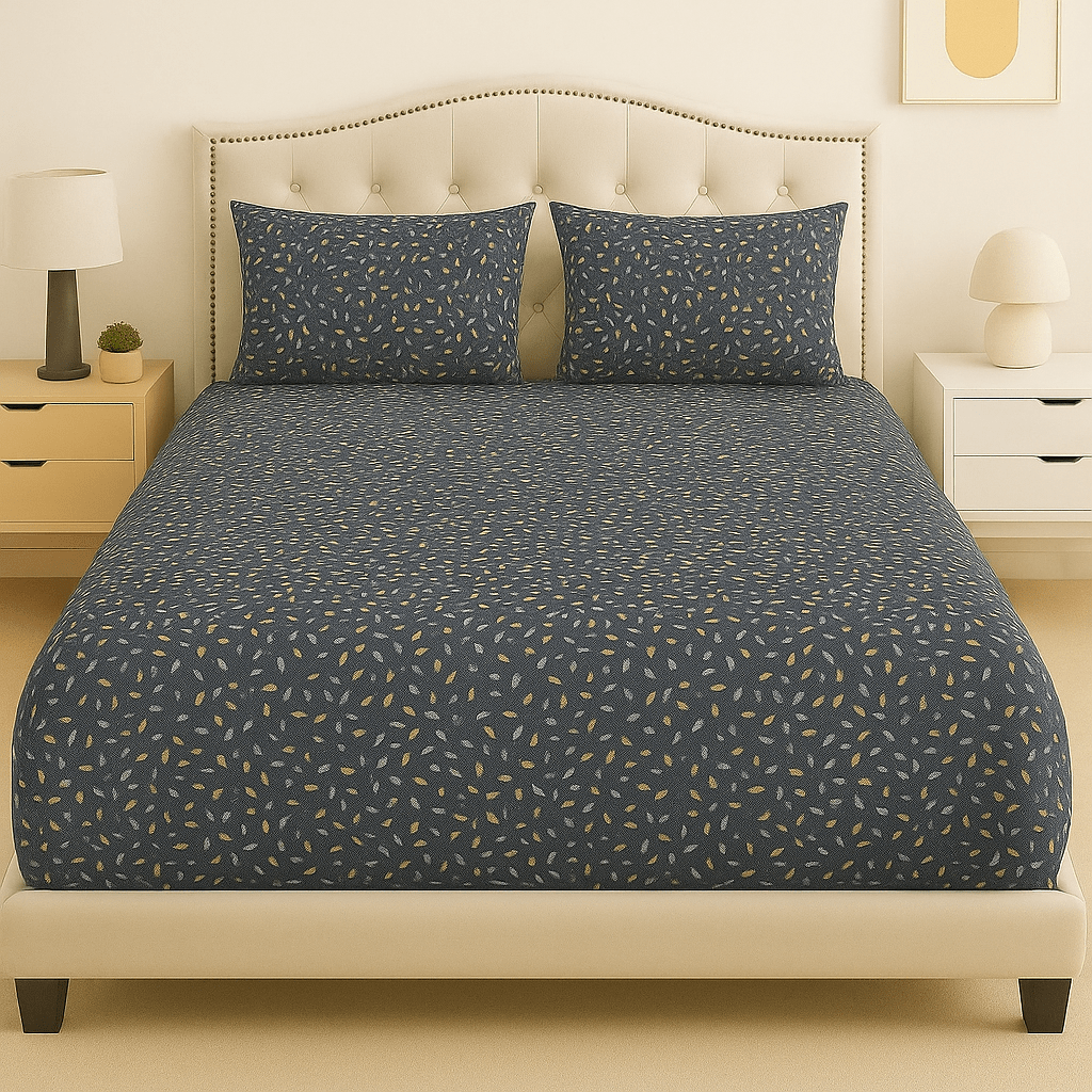 Midnight Sprout Cotton Percale Bed Sheet