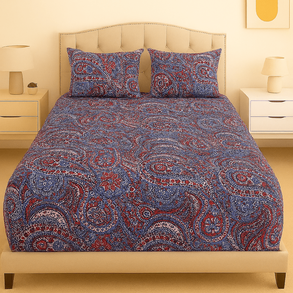 Nocturne Paisley Cotton Percale Bed Sheet