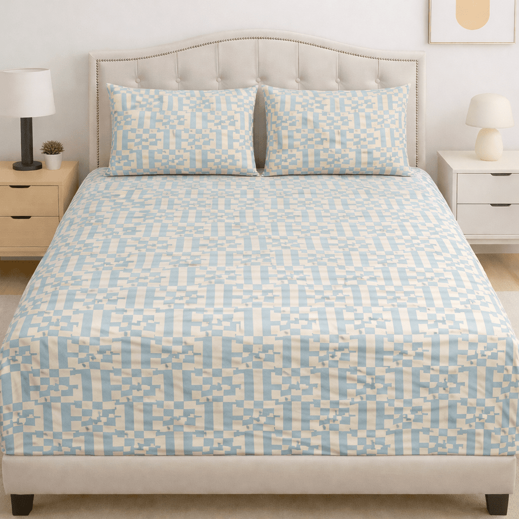 Skyline Weave Cotton Satin Bed Sheet