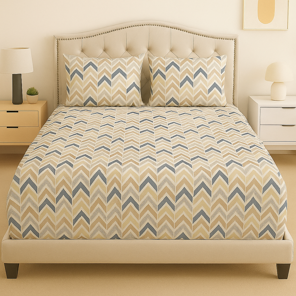 Urban Zigzag Cotton Bed Sheet