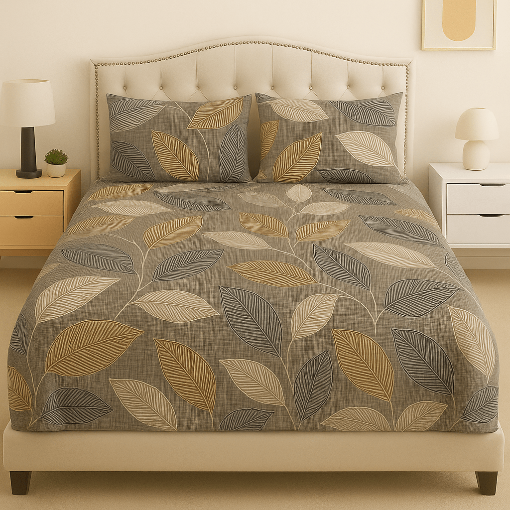 Amber Leaf Cotton  Bed Sheet