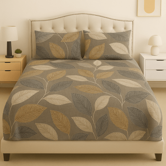 Amber Leaf Cotton  Bed Sheet