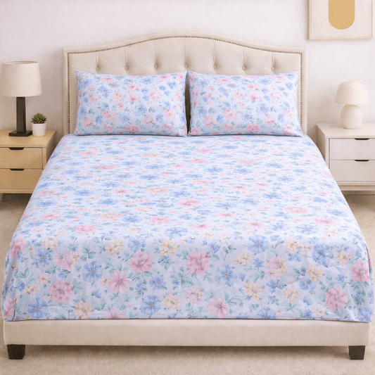 Blossom Breeze Cotton Bed Sheet