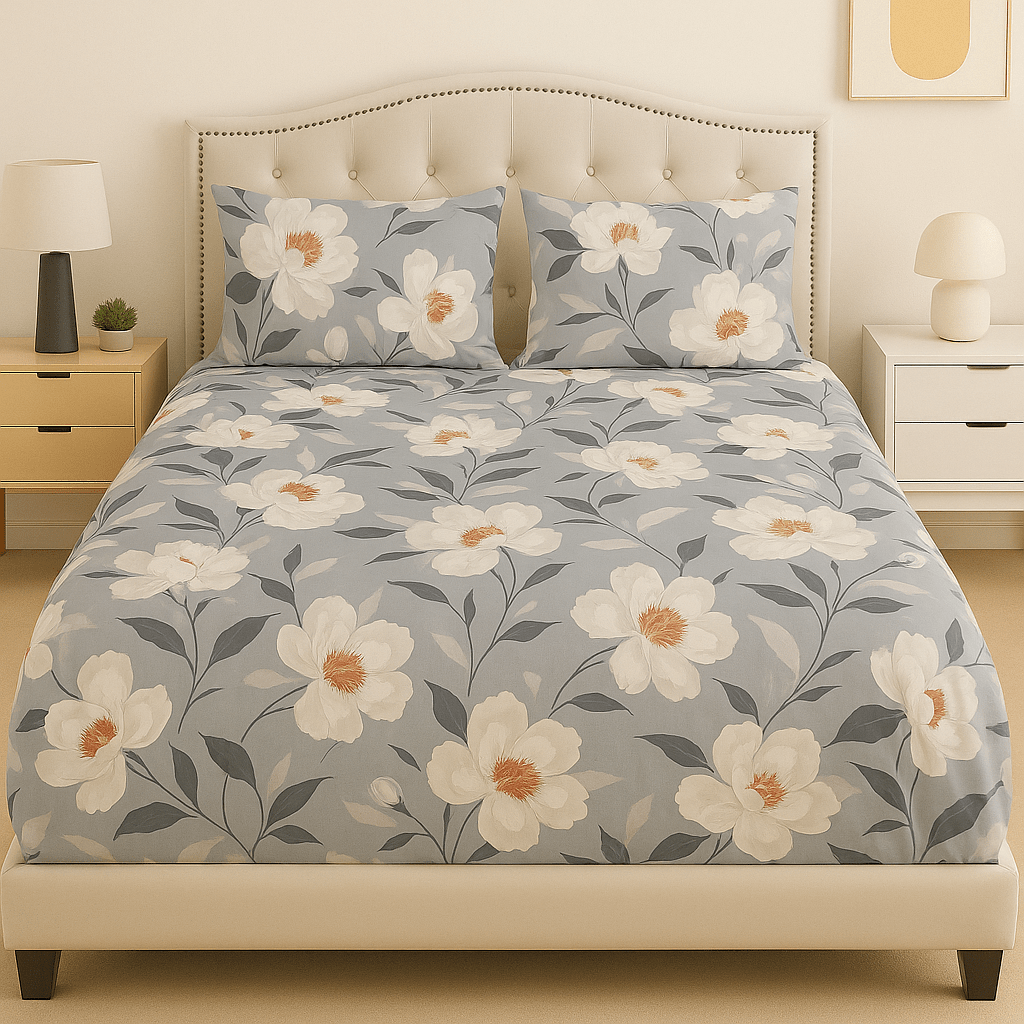 Dawn Blossom Cotton Satin Bed Sheet