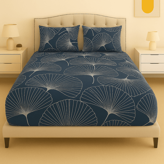 Frosted Indigo Cotton Bed Sheet