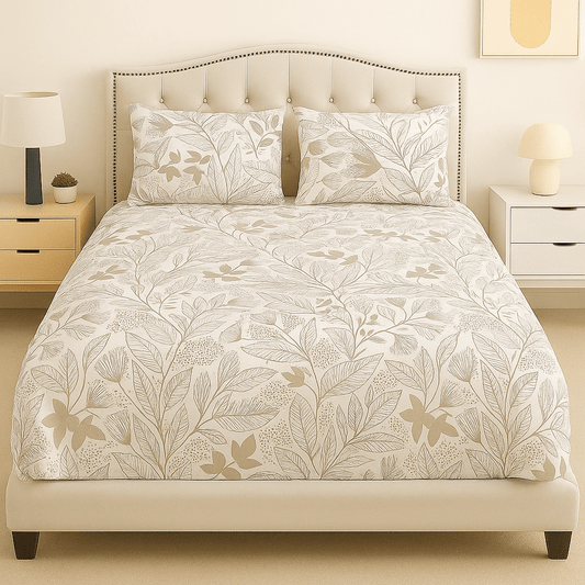 Golden Canopy Cotton Bed Sheet