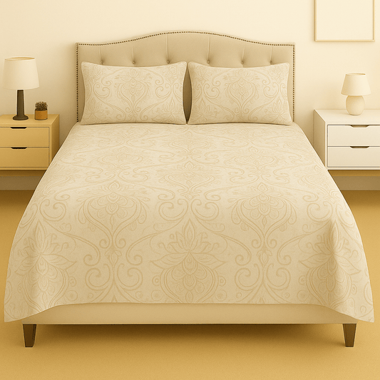 Golden Grace Cotton Satin Bed Sheet