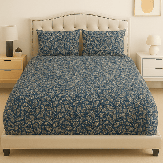 Indigo Vine Cotton Bed Sheet