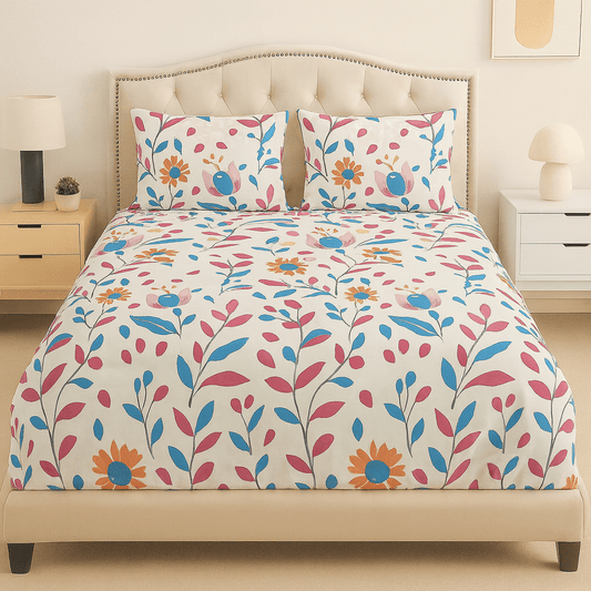 Joyful Sprig Cotton Bed Sheet