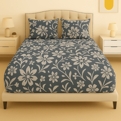 Lunaria Bloom Cotton Bed Sheet