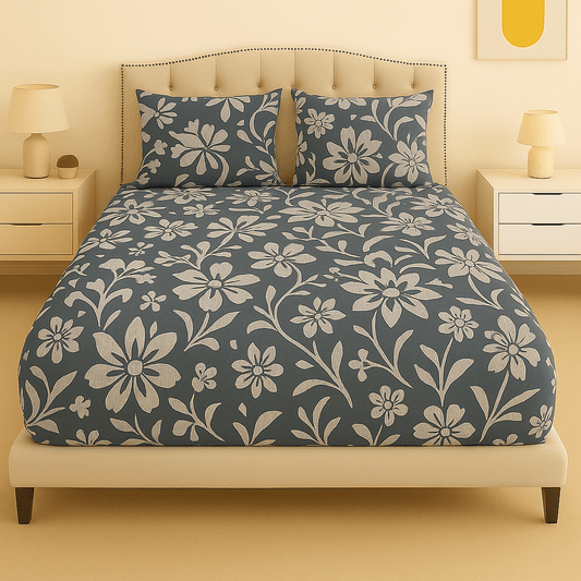 Lunaria Bloom Cotton Bed Sheet