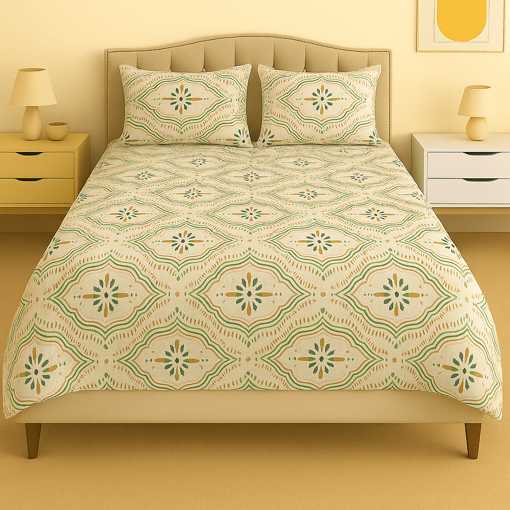 Meadow Mosaic Cotton Bed Sheet