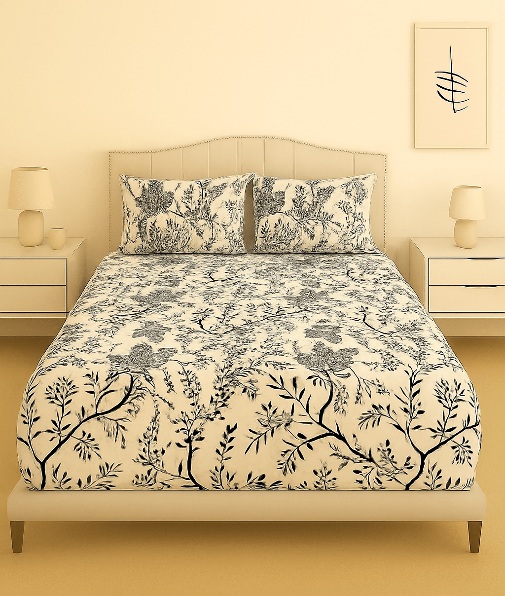 Midnight Dusk Cotton Percale Bed Sheet