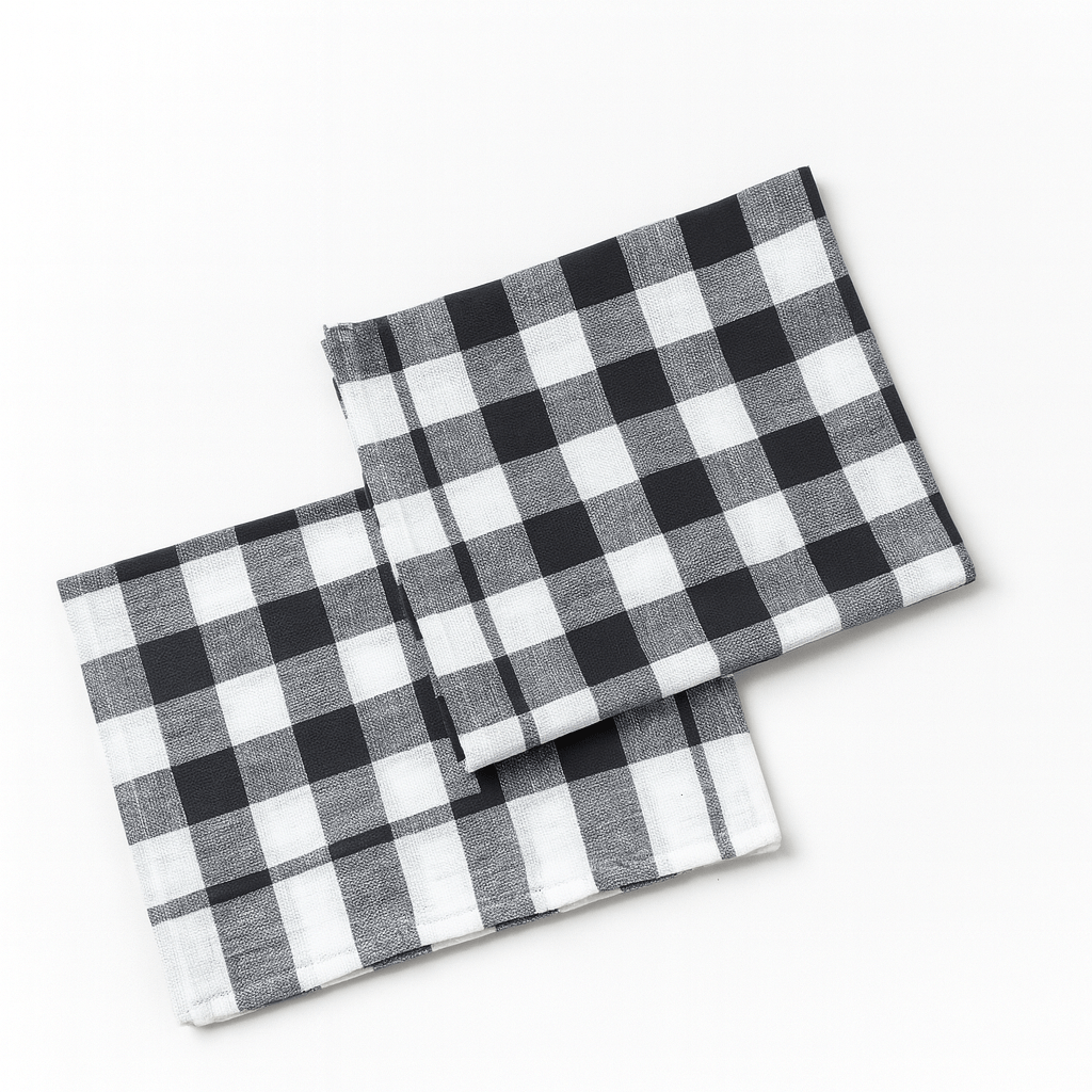 Midnight Grid Kitchen Towel