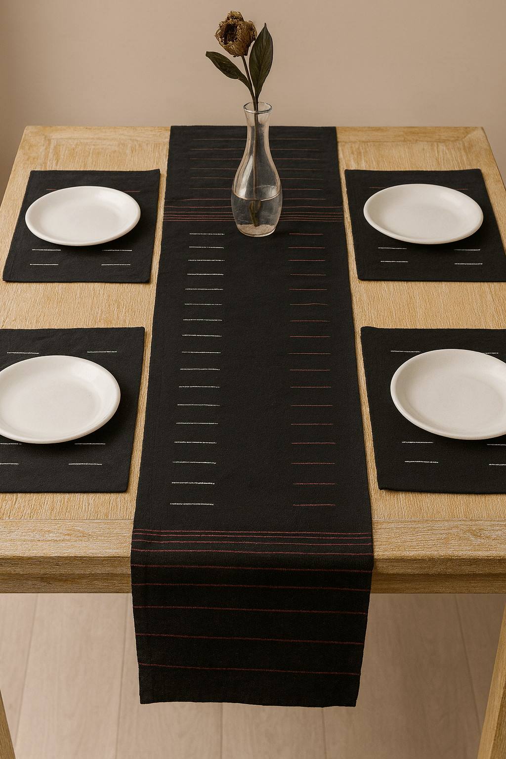 Midnight Noir Table Runner Handcrafted
