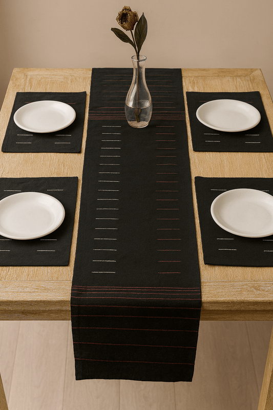 Midnight Noir Table Runner Handcrafted