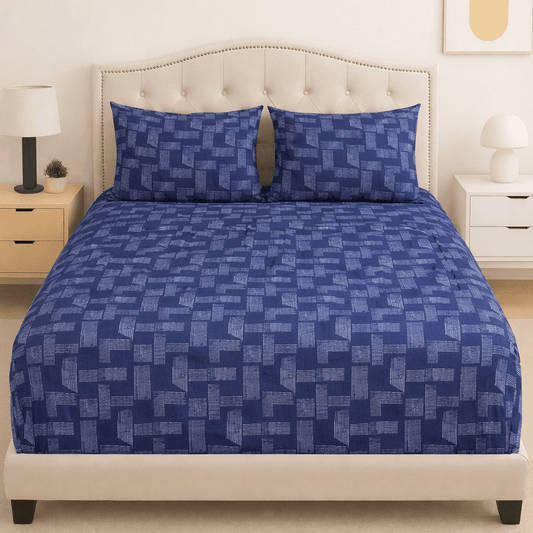Midnight Weave Cotton Bed Sheet