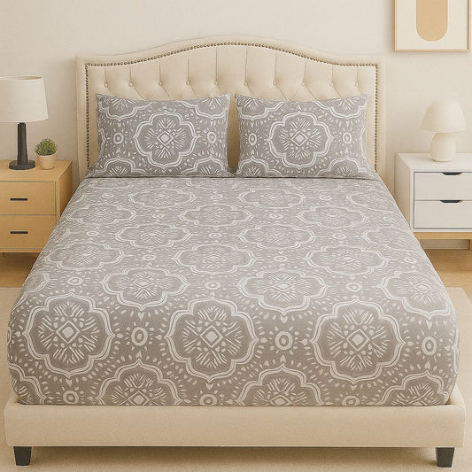 Mist Veil Cotton Satin Bed Sheet