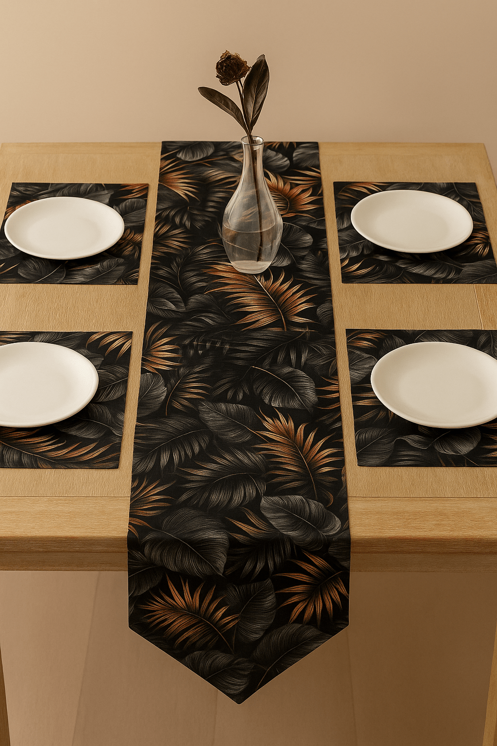 Noir Bloom Table Runner