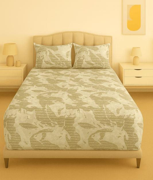 Olive Camouflage Cotton Percale Bed Sheet