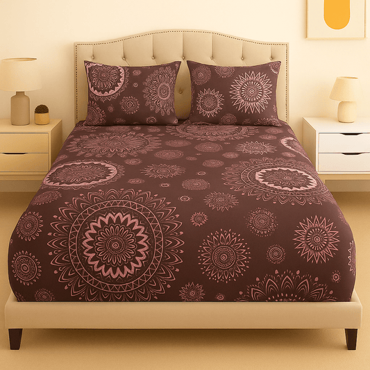Orchid Orbit Cotton Bed Sheet