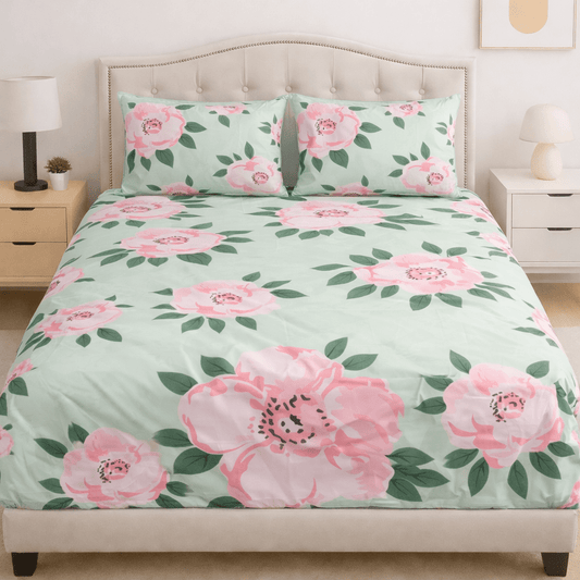 Rose Dew Cotton Bed Sheet