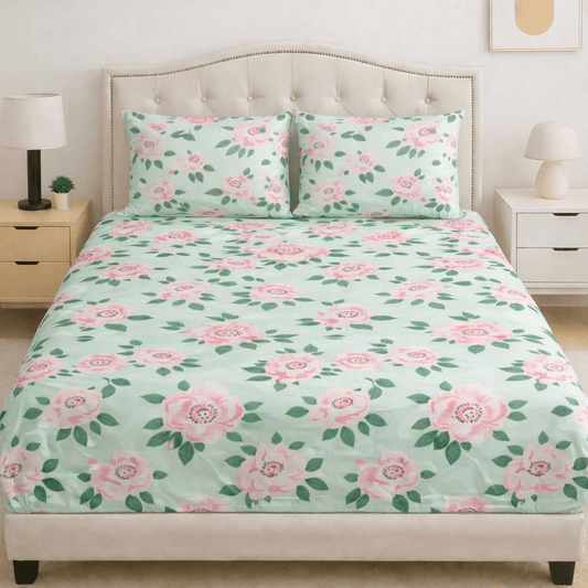 Rose Dew Cotton Bed Sheet