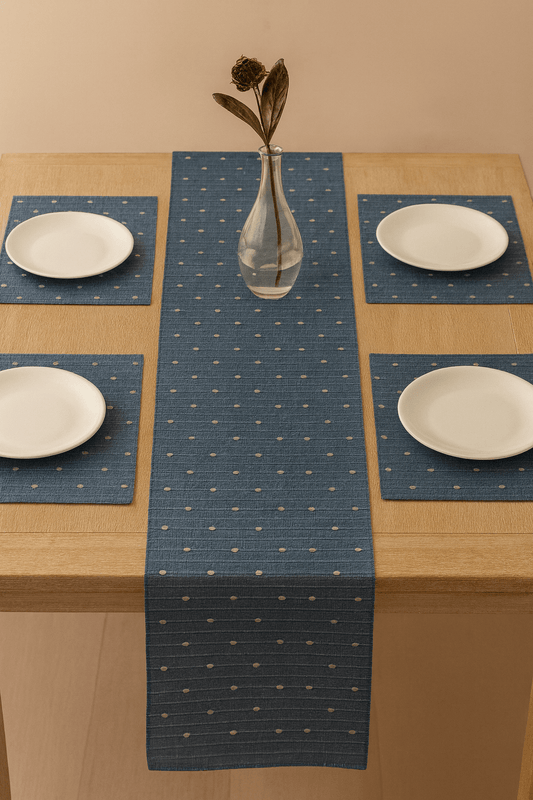 Silvered Sky Table Runner Handcrafted