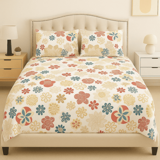 Spring Hues Cotton Bed Sheet