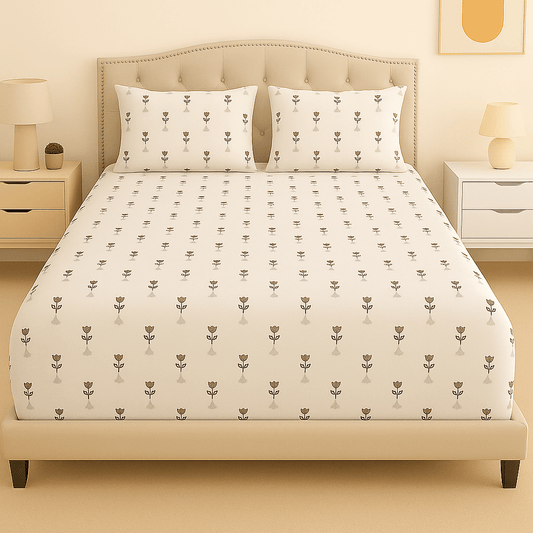 Sunny Bud Meadows Cotton Percale Bed Sheet