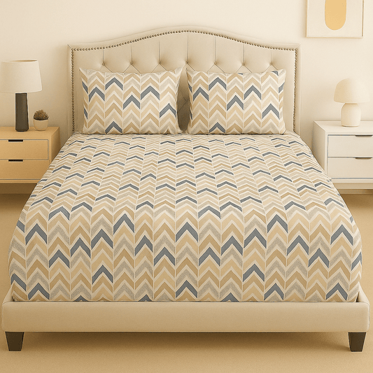 Urban Zigzag Cotton Bed Sheet