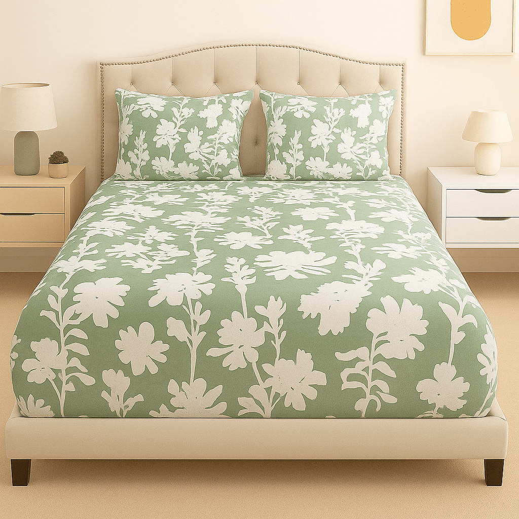 Verdant Lace Cotton Percale Bed Sheet