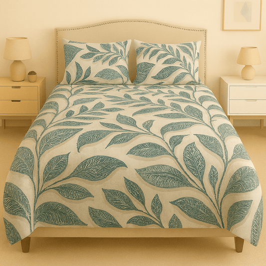 Verdant Whisper Cotton Bed Sheet